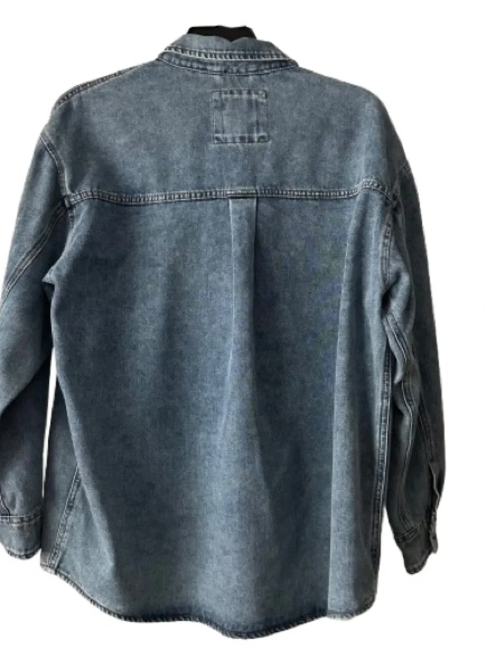 Stoosh Vintage Demin Man's L Blue Light Wash Denim Button Down Shirt Jacket Top - Picture 15 of 16